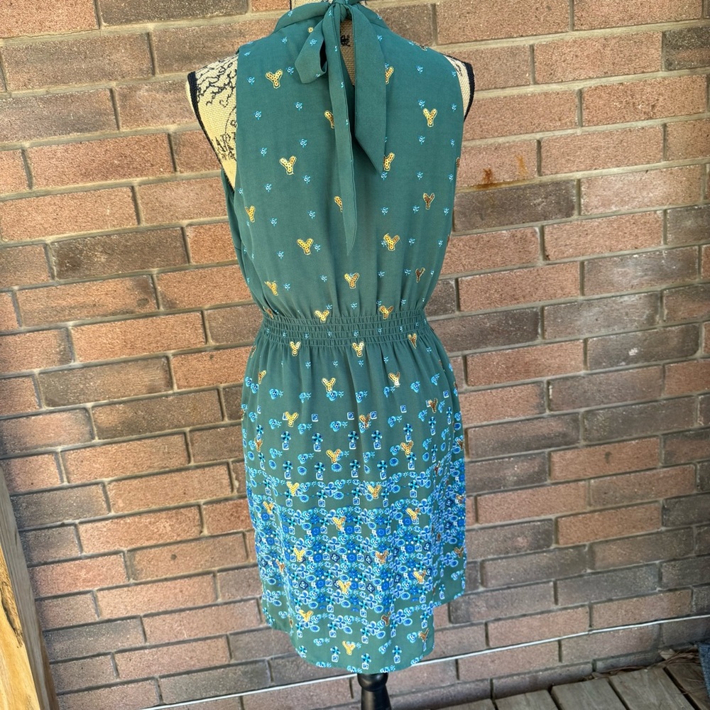 Anthropologie Bates Motel Empyrean Dress Sachin + Babi Green size 6 Sequin Flora - Picture 6 of 7